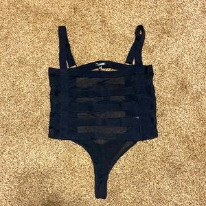 FashionNova Black Ultimate Decision Bodysuit Size Large